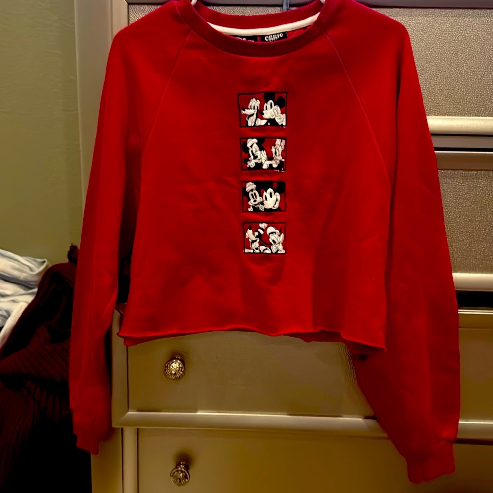 EggiexDisney by Jenn Im cropped sweatshirt, red, XS, new